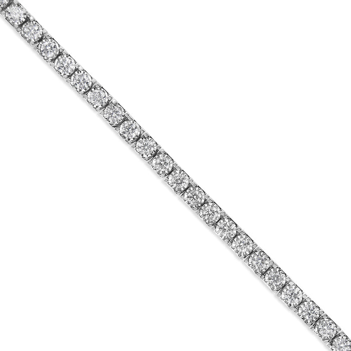 2 Ct. T.W. Miracle-Set Round-Cut Lab-Grown Diamond Illusion Tennis Bracelet in 14K White Gold, photo 5