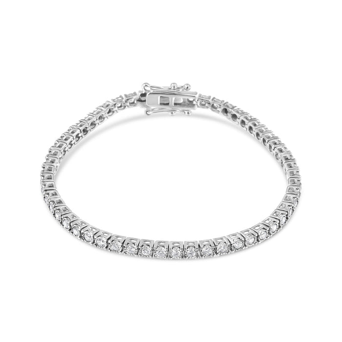 2 Ct. T.W. Miracle-Set Round-Cut Lab-Grown Diamond Illusion Tennis Bracelet in 14K White Gold, photo 6