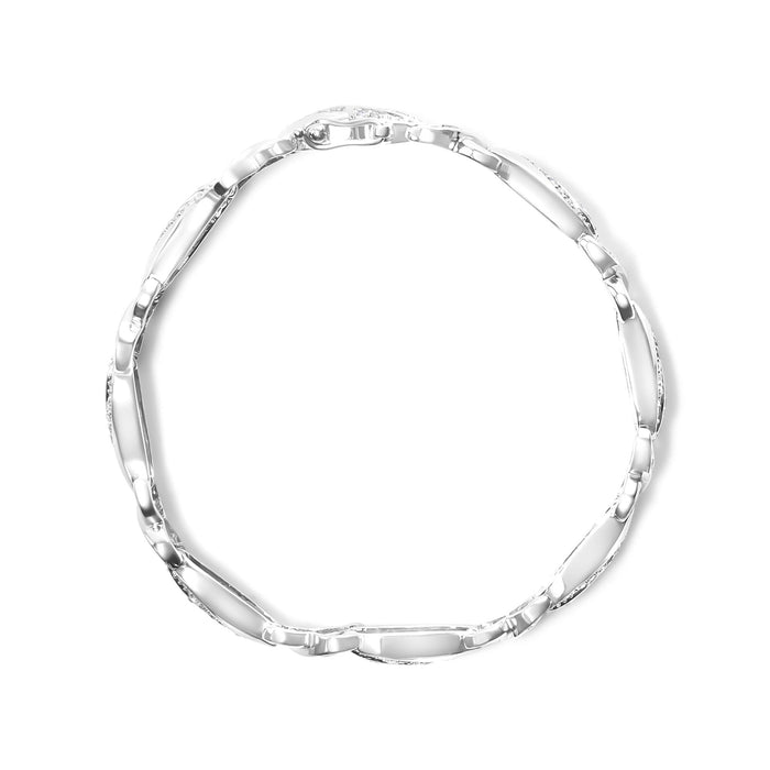 1 3/4 Ct. T.W. Diamond Wave and X Link Tennis Bracelet in Sterling Silver, photo 4