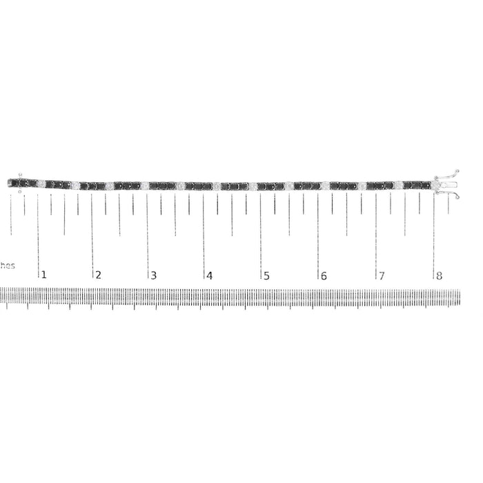 12 Ct. T.W. White and Treated Black Diamond Tennis Bracelet in Sterling Silver, photo 31