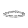 Pulsera de eslabones de engaste invisible con diamantes talla princesa de 2 ct. p.t. en oro blanco de 14K, foto 1