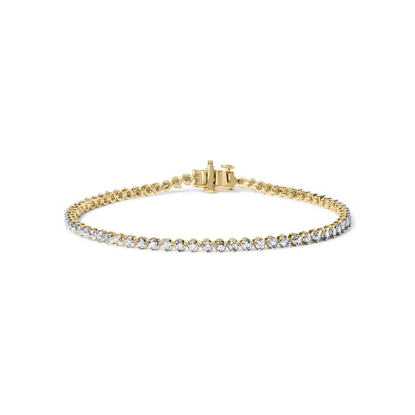 1 Ct. T.W. Round Diamond Tennis Bracelet in 10K Yellow Gold-Plated Sterling Silver, photo 1