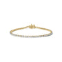 Pulsera tenis con diamantes redondos de 1 ct. p.t. en plata de ley bañada en oro amarillo de 10K, foto 1