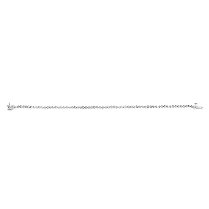 Pulsera tenis de 3 garras con diamantes de 2 ct. p.t. en plata de ley, foto 4