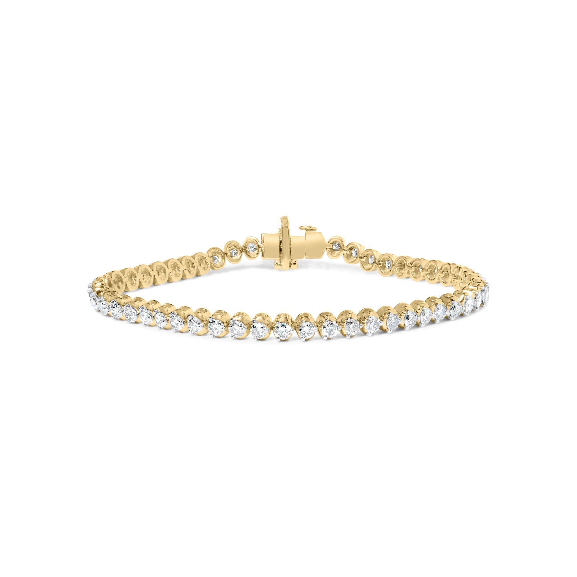 4 Ct. T.W. Lab-Grown Diamond Tennis Bracelet in 10K Yellow Gold, photo 1