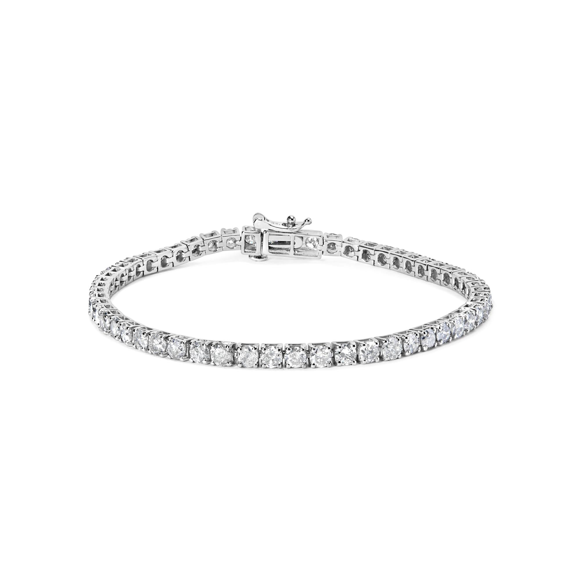 Pulsera tenis clásica con diamantes naturales de 6 ct. p.t. en oro blanco de 10K, foto 1