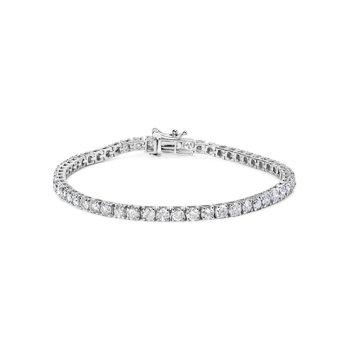 Pulsera tenis clásica con diamantes naturales de 6 ct. p.t. en oro blanco de 10K, foto 1