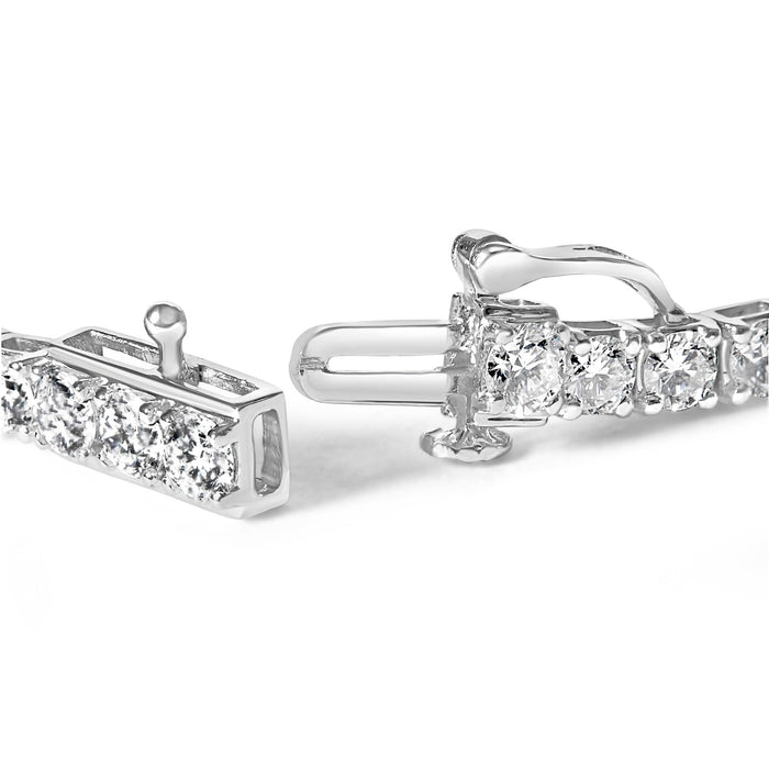Pulsera tenis clásica con diamantes naturales de 6 ct. p.t. en oro blanco de 10K, foto 2