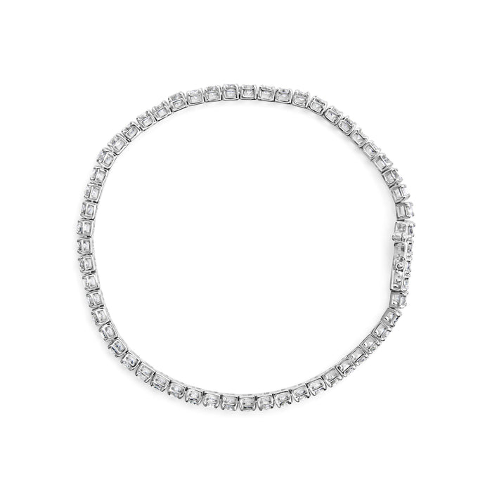 Pulsera tenis clásica con diamantes naturales de 6 ct. p.t. en oro blanco de 10K, foto 4