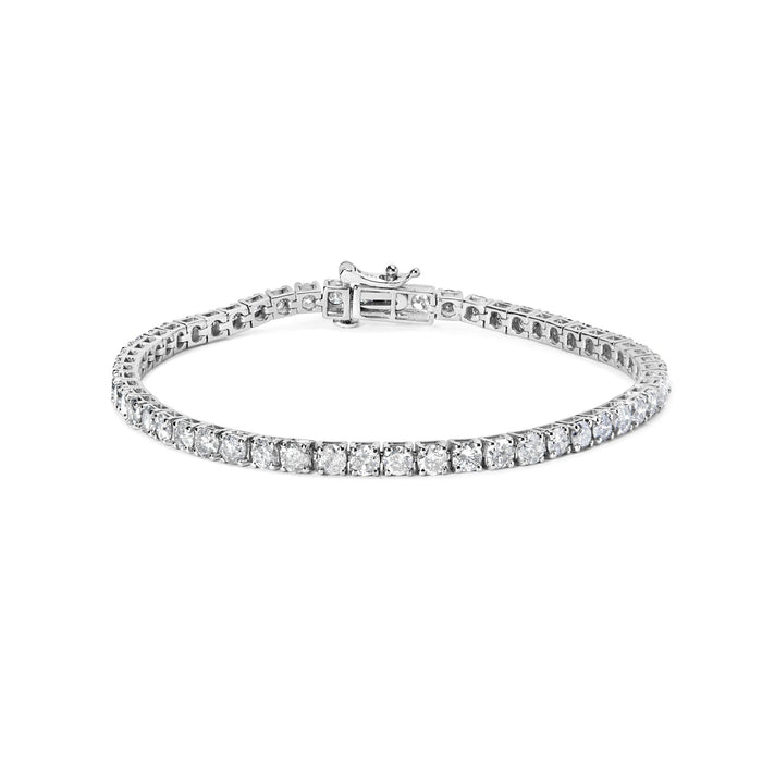 Pulsera tenis clásica con diamantes naturales de 6 ct. p.t. en oro blanco de 10K, foto 5