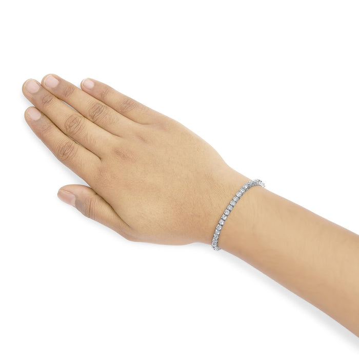 Lab-Grown Round Diamond Four-Prong Tennis Bracelet in 14K Gold, photo 25