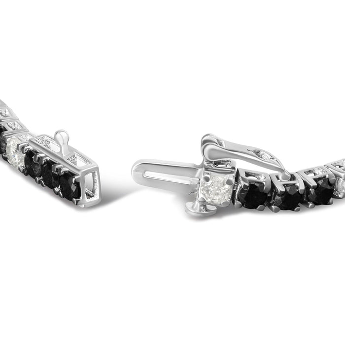 12 Ct. T.W. White and Treated Black Diamond Tennis Bracelet in Sterling Silver, photo 11