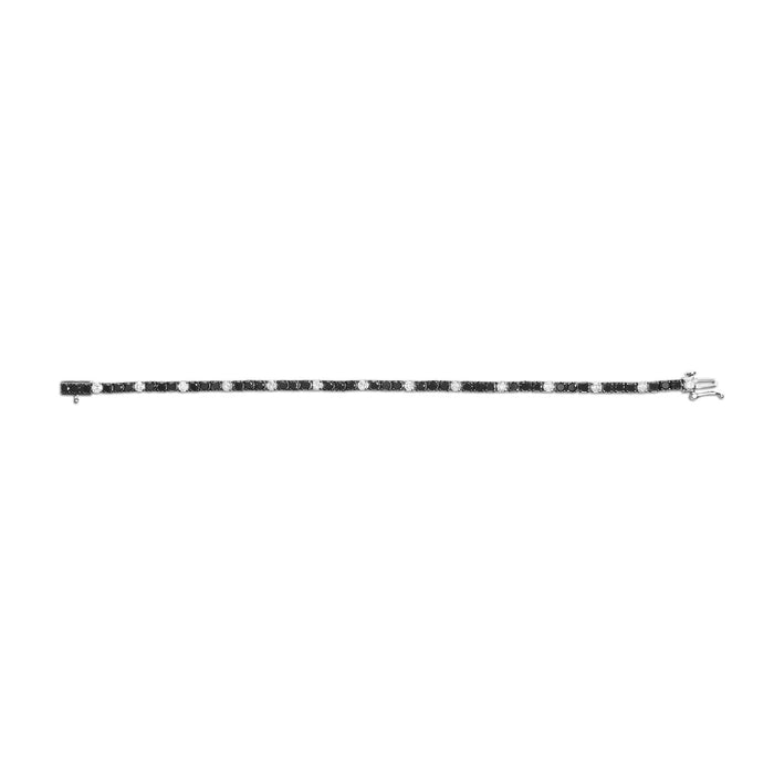 12 Ct. T.W. White and Treated Black Diamond Tennis Bracelet in Sterling Silver, photo 25