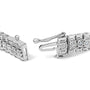 Pulsera de eslabones de línea con engaste de chatón y diamantes de 1 ct. p.t. en plata de ley, foto 2