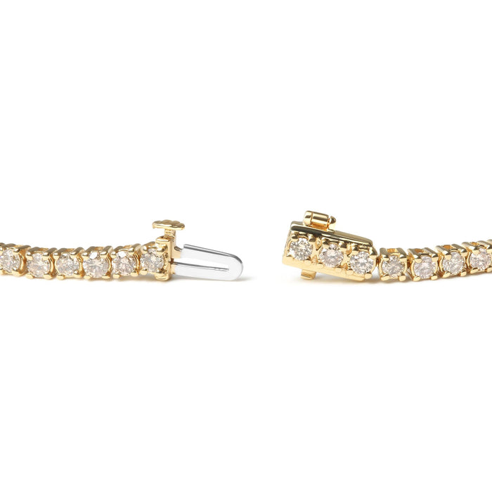 6 Ct. T.W. Classic 4 Prong-Set Round Brilliant-Cut Diamond Tennis Bracelet in 14K Yellow Gold, photo 2