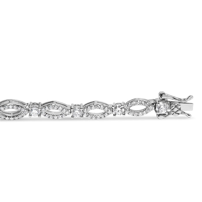Pulsera de eslabones con diamantes de 3 ct. p.t. en oro blanco de 10K, foto 2