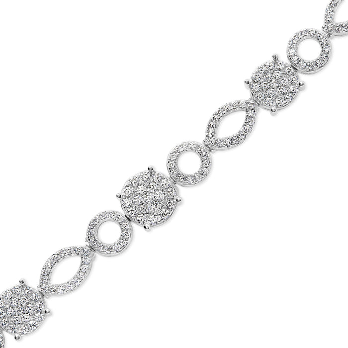 Pulsera de eslabones con diamantes de 3 ct. p.t. en oro blanco de 10K, foto 4