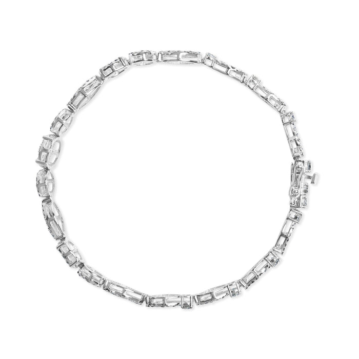 Pulsera de eslabones con diamantes de 3 ct. p.t. en oro blanco de 10K, foto 5
