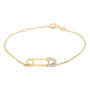 1/10 Ct. T.W. Diamond Paperclip Charm Adjustable Link Bracelet in 10K Yellow Gold, photo 1