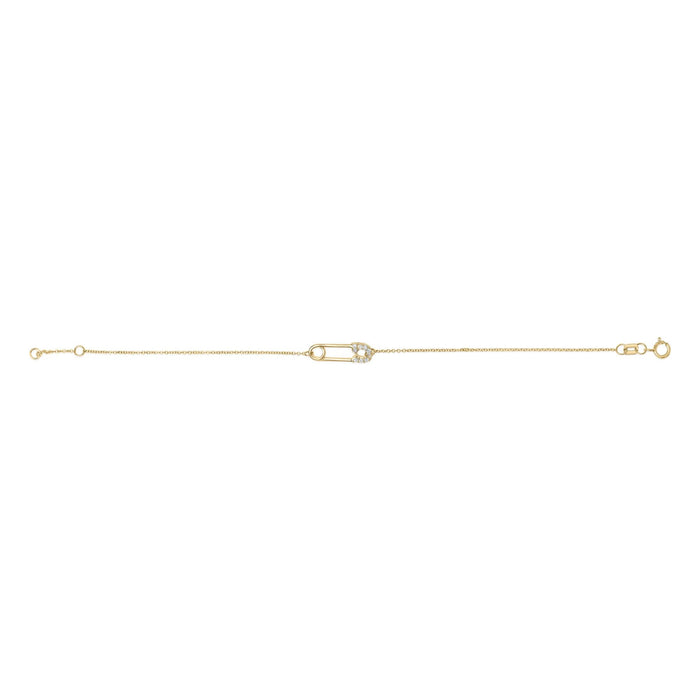 1/10 Ct. T.W. Diamond Paperclip Charm Adjustable Link Bracelet in 10K Yellow Gold, photo 4