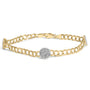 5/8 Ct. T.W. Diamond Cluster Curb Chain Bracelet in 14K Yellow Gold, photo 1