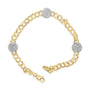5/8 Ct. T.W. Diamond Cluster Curb Chain Bracelet in 14K Yellow Gold, photo 4