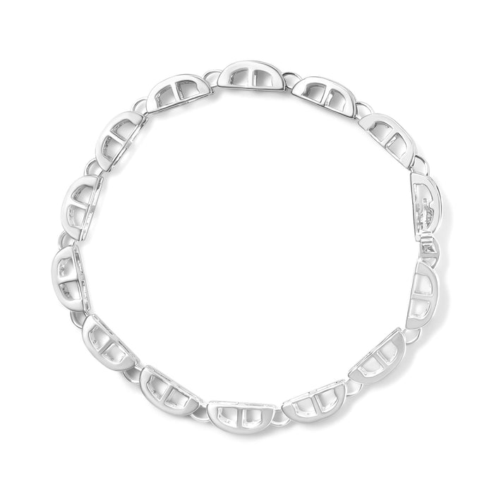 3 Ct. T.W. Invisible-Set Princess-Cut Diamond Link and Buckle Tennis Bracelet in 14K White Gold, photo 4