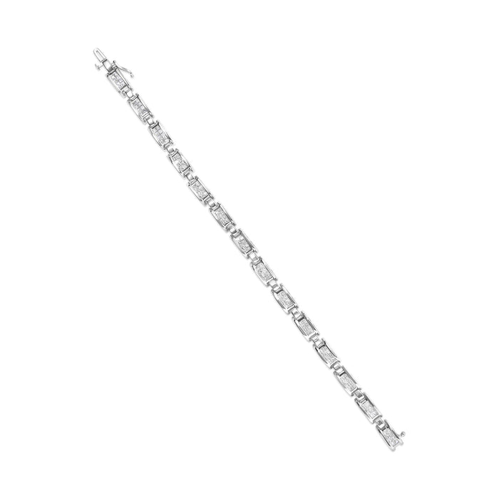 3 Ct. T.W. Invisible-Set Princess-Cut Diamond Link and Buckle Tennis Bracelet in 14K White Gold, photo 5