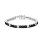 12 Ct. T.W. White and Treated Black Diamond Tennis Bracelet in Sterling Silver, photo 1