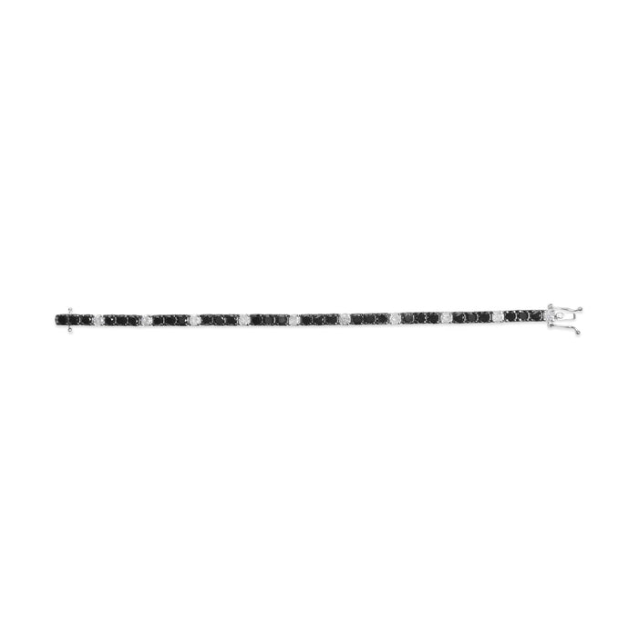 12 Ct. T.W. White and Treated Black Diamond Tennis Bracelet in Sterling Silver, photo 22
