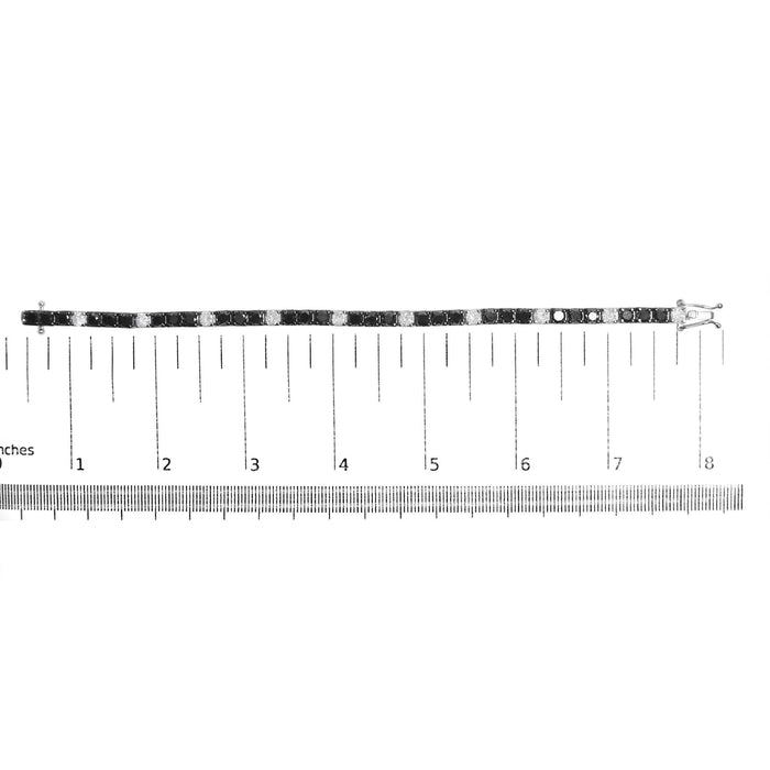 12 Ct. T.W. White and Treated Black Diamond Tennis Bracelet in Sterling Silver, photo 29