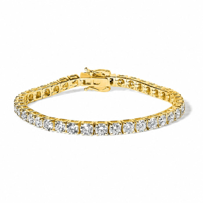 Lab-Grown Round Diamond Four-Prong Tennis Bracelet in 14K Gold, photo 1