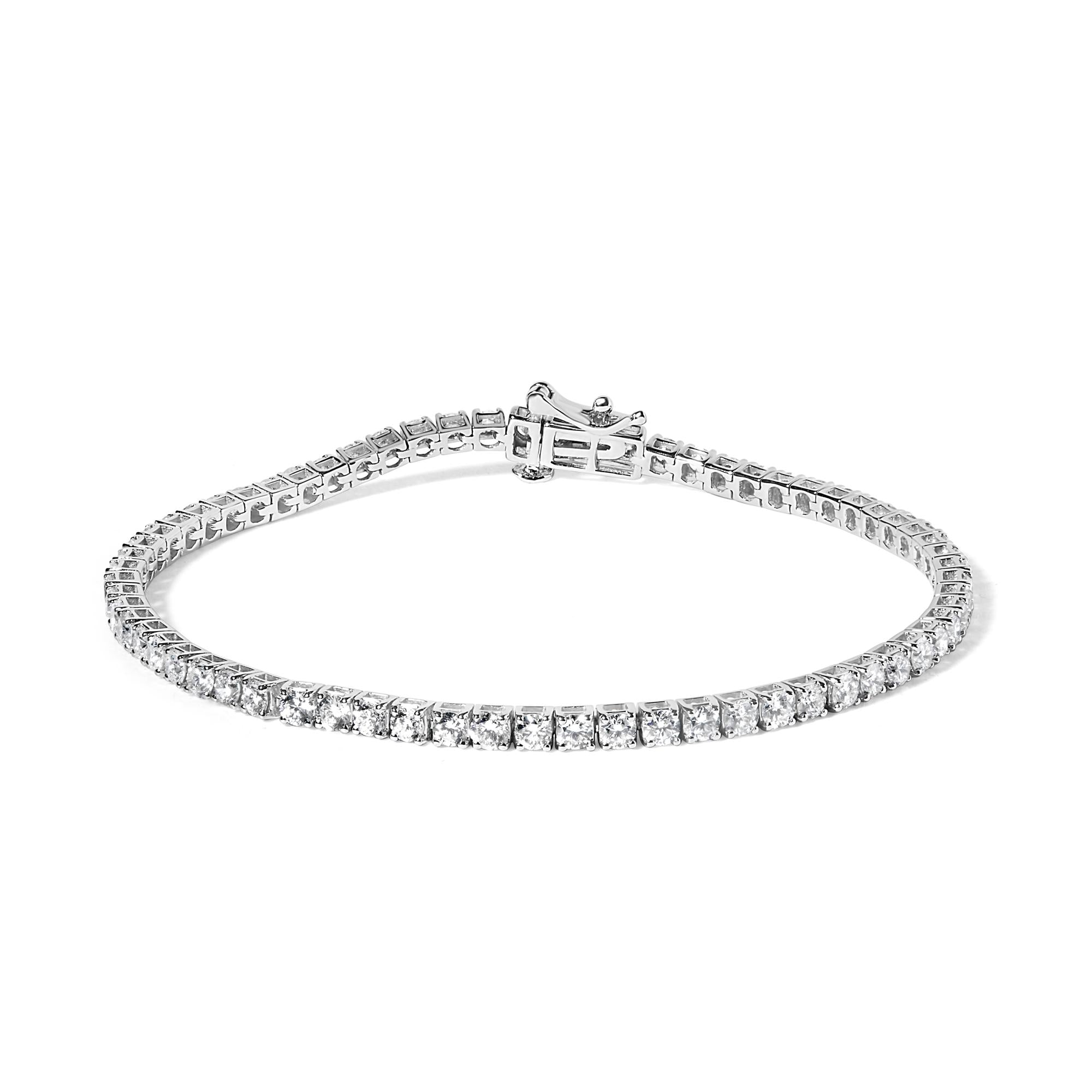 Pulsera tenis clásica con diamantes cultivados en laboratorio en oro blanco de 14K, foto 1