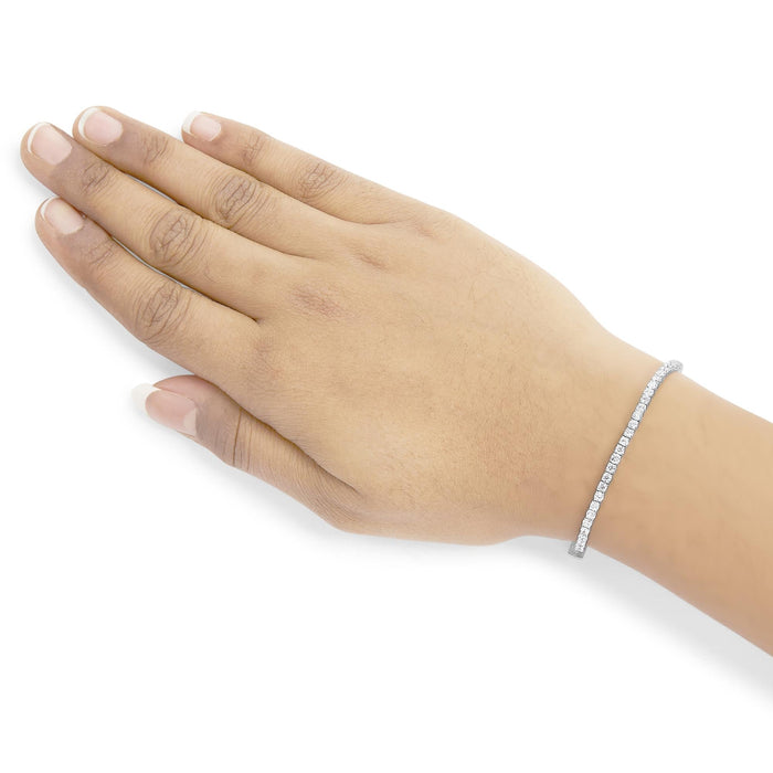 Pulsera tenis clásica con diamantes cultivados en laboratorio en oro blanco de 14K, foto 5