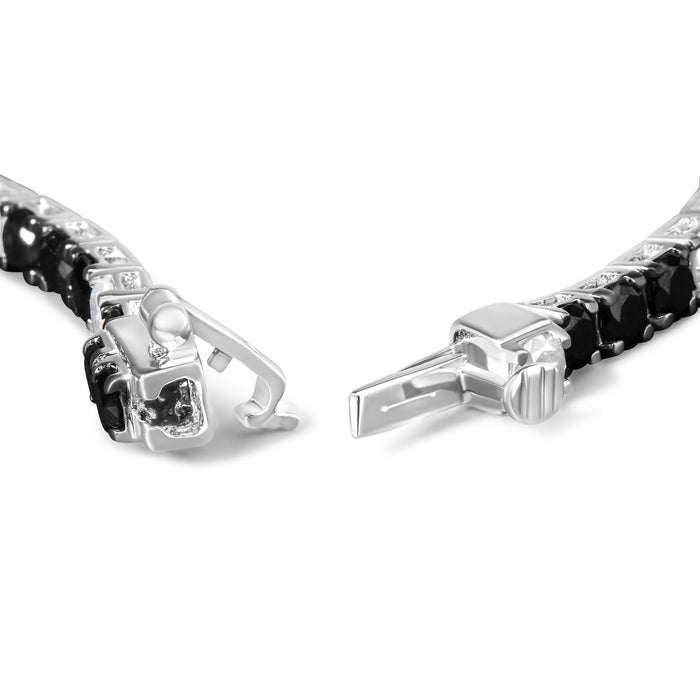 12 Ct. T.W. White and Treated Black Diamond Tennis Bracelet in Sterling Silver, photo 12