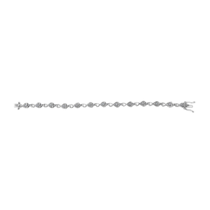 1/4 Ct. T.W. Diamond Infinity Heart Link Bracelet in Sterling Silver, photo 4