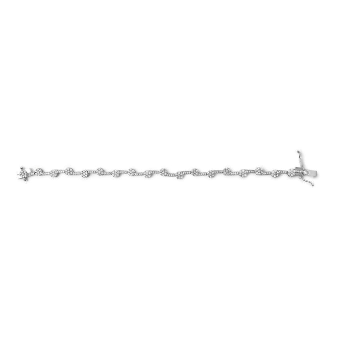2 Ct. T.W. Diamond Cluster Link Bracelet in Sterling Silver, photo 4