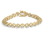 Pulsera tenis estilo buttercup con diamantes de 3 9/10 ct. p.t. en plata de ley bañada en oro amarillo de 14K, foto 1