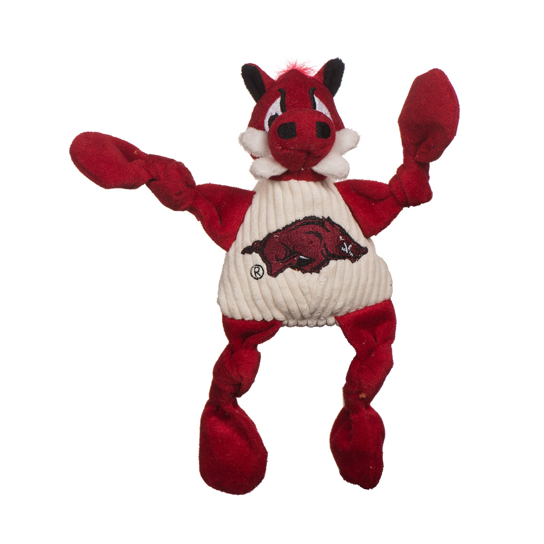 NCAA University of Arkansas, Tusk the Razorback Knottie, juguete de peluche para perro, foto 3
