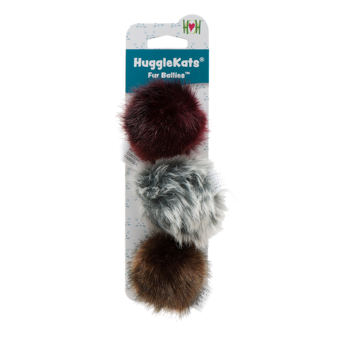 HuggleKats Fur Ballies, juguetes para gato, paquete de 3