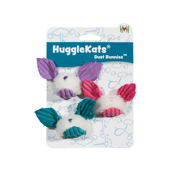 HuggleKats Dust Bunnies Cat Toys, 3 Pack