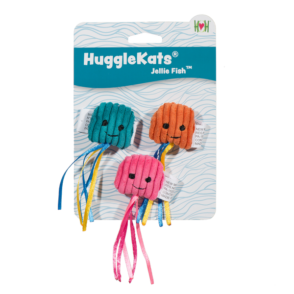 HuggleKats Jellie Fish Cat Toys, 3 Pack