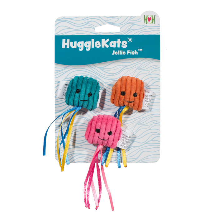 HuggleKats Jellie Fish Cat Toys, 3 Pack