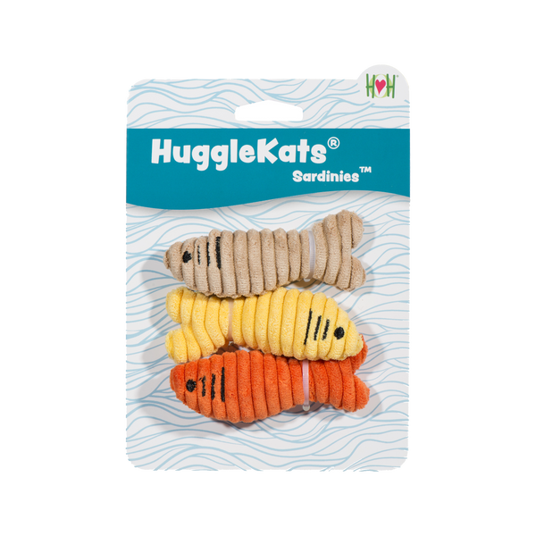 HuggleKats Sardinies Cat Toys, 3 Pack