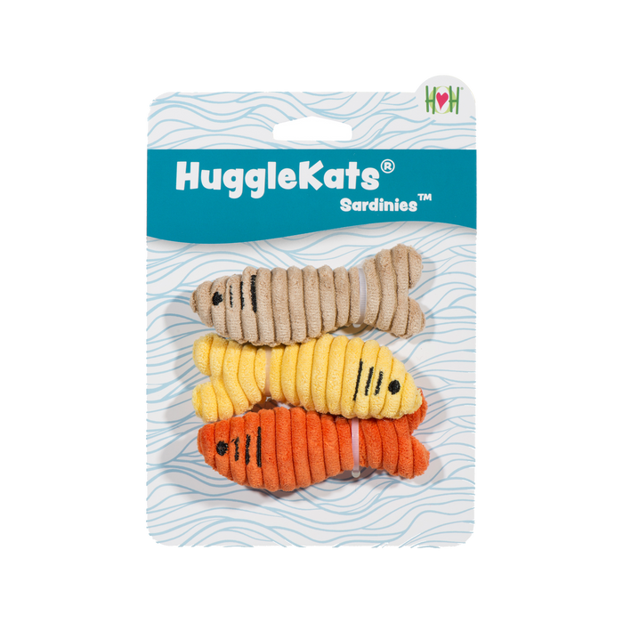 HuggleKats Sardinies Cat Toys, 3 Pack
