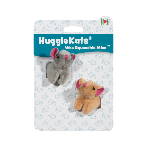 HuggleKats Wee Squooshie Mice Cat Toys, 2 Pack