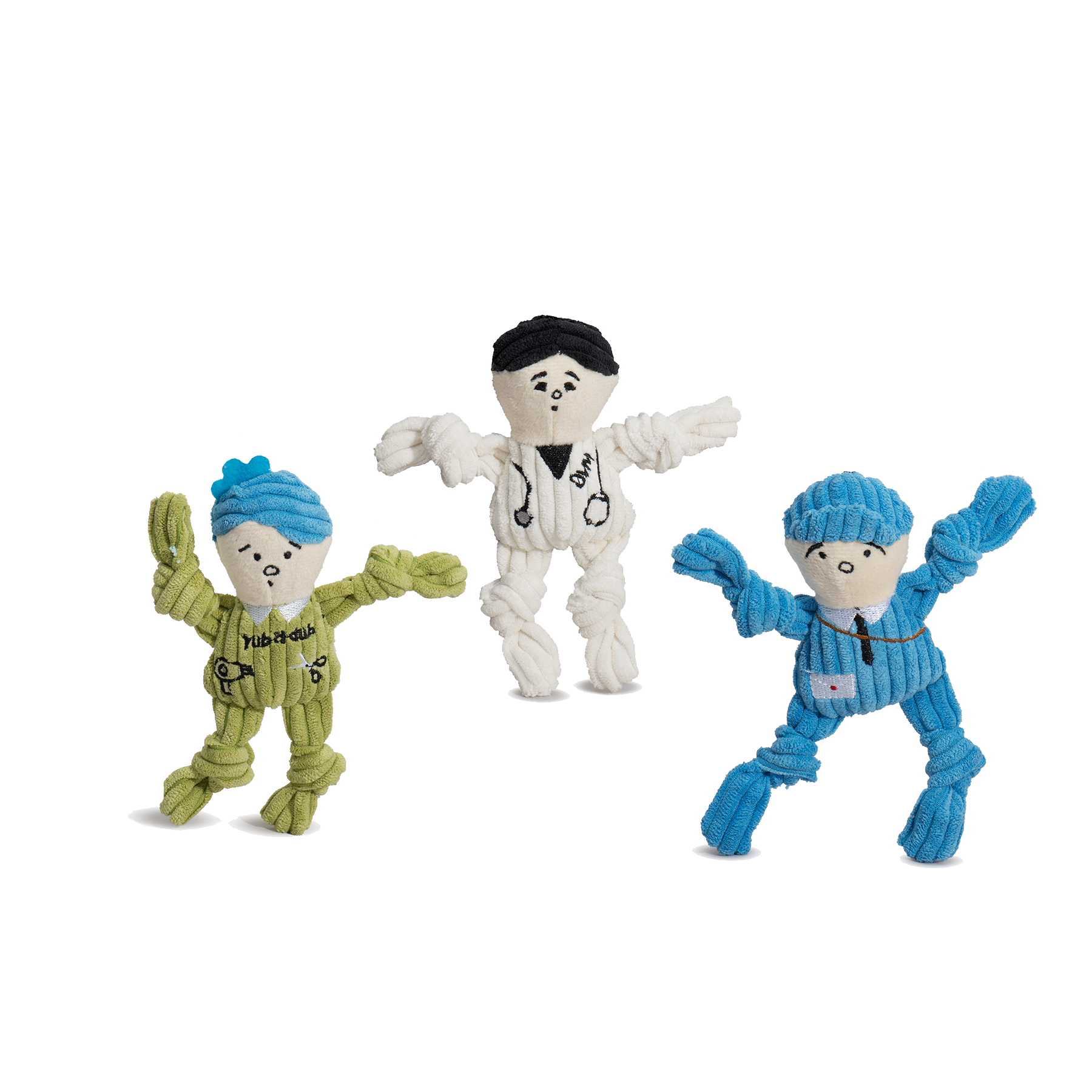 Wee Huggles Assorted Dog People Plush Dog Toys, 3 Pack