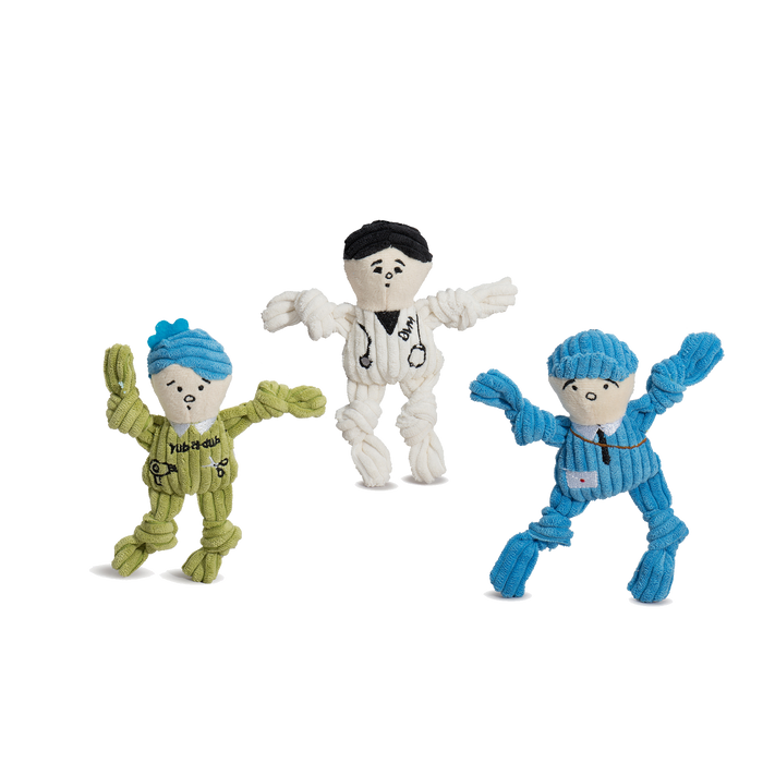 Wee Huggles Assorted Dog People Plush Dog Toys, 3 Pack