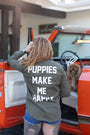 Puppies Make Me Happy Military Button-Up Shirt