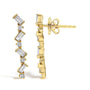 Aretes colgantes en zigzag con diamantes de 1/2 ct. p.t. en oro amarillo de 14K, foto 4